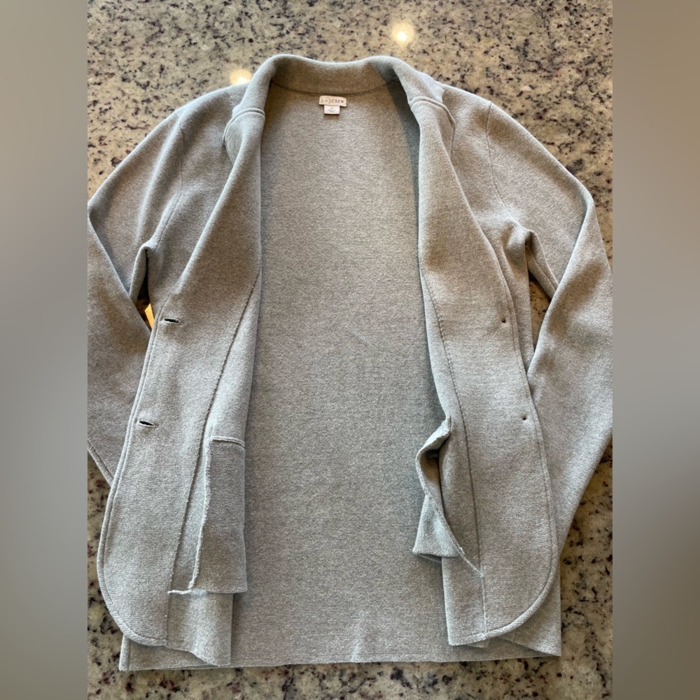 J.Crew 100% cotton Gray Women's Blazer size M - Picture 2 of 8
